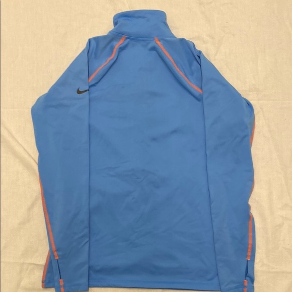 Nike Pro Women's Fleece lined Half zip pull over Blue and Orange Athletic Jacket - Picture 8 of 12